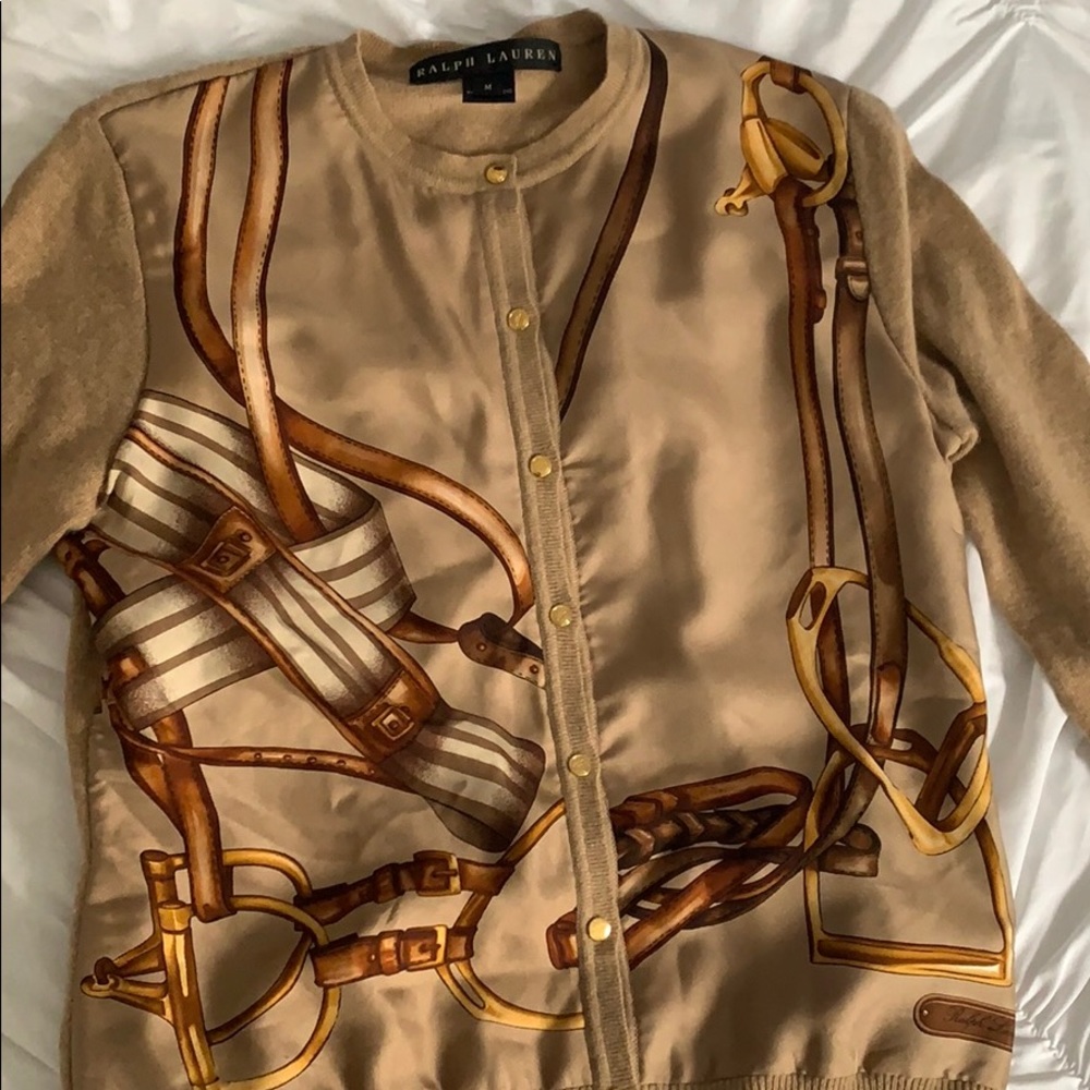 Ralph Lauren cashmere silk button up sweater